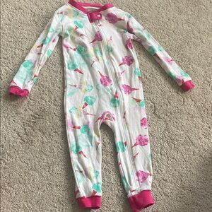 Burt's Bees Pink and Green Kids Footie